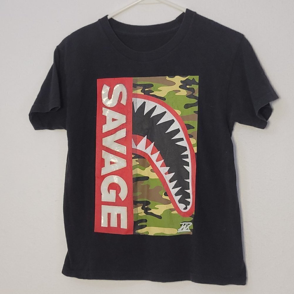 545. Savage Short Sleeve T-Shirt Black Sz ???